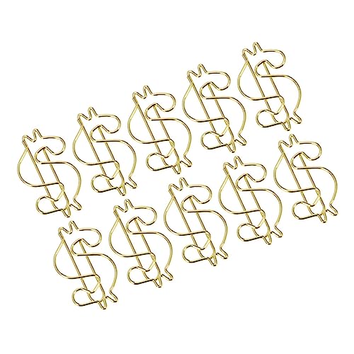 DIYEAH 1 Satz Galvanisch Vergoldete Büroklammern Büro Organisation Büroorganisation Geformt Büroklammern Für Die Schule Gold-bürobedarf Hängende Bilder Drücken Legierung Golden 10 Stück von DIYEAH