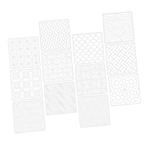 DIYEAH 1 Satz Geometrische Vorlage Kunst Wand Geometrie Malvorlagen Wiederverwendbare Schablonen Zum Malen Schablonen Ziehen Malschablonen Schablonen Zum Zeichnen Plastik Weiß 12 Stück von DIYEAH