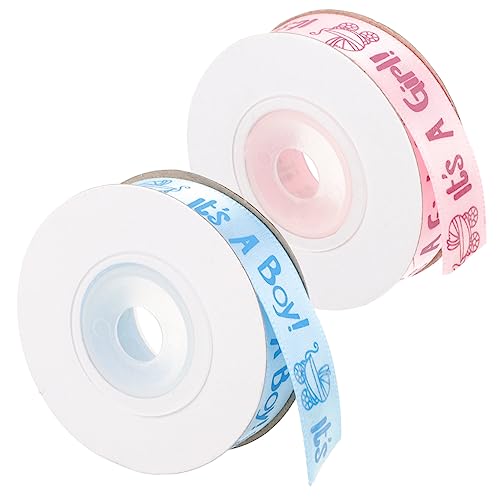 DIYEAH 1 Satz Geschenkband Babyparty Dekorationen Mädchen Ripsband Hallo Rosa Einladung Für Seidenband Ribbon Hochzeitsringe Valentinstag Verpackungsband Blumenband Stoff 2rollen von DIYEAH