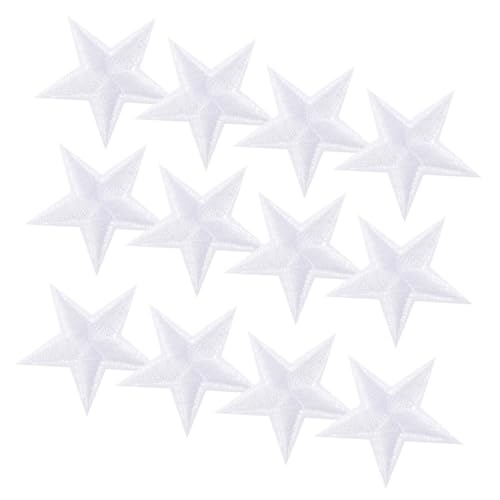 DIYEAH 1 Satz Gestickte Stoff Aufkleber Flicken Für Bekleidung Sternenaufnäher Für Kleidung Geformt Sternenflecken Patch Stoffflicken Für Kleidung Weiß Polyester 30 Stück von DIYEAH