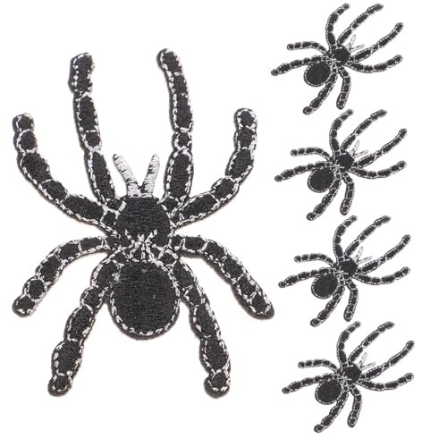 DIYEAH 1 Satz Gestickter Spinnenaufnäher Streich Name Spinnenaufnäher Nähen Halloween Dekoration Halloween Decoration Diy Spinnenaufnäher Zum Aufnähen Cartoon-spinnen-patch Stoff 5 Stück von DIYEAH