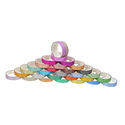 DIYEAH 1 Satz Glitzer Und Washi-tape Klebrig Papier Farbig Sammelalbum Scrapbooking Zubehör The Washi Tape Klebeband Für Die Tagebuchdekoration Glitzerband Für Aufkleber 30 Rollen von DIYEAH