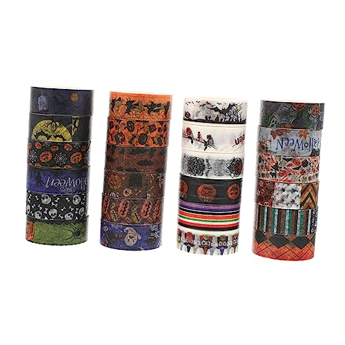 DIYEAH 1 Satz Halloween-band Scrapbooking-bänder Klebstoff Dekoratives Farbiges Klebeband Halloween Wanddeko Geschenkband Halloween Klebebänder Geschenkbänder Japanisches Papier 24 Stück von DIYEAH