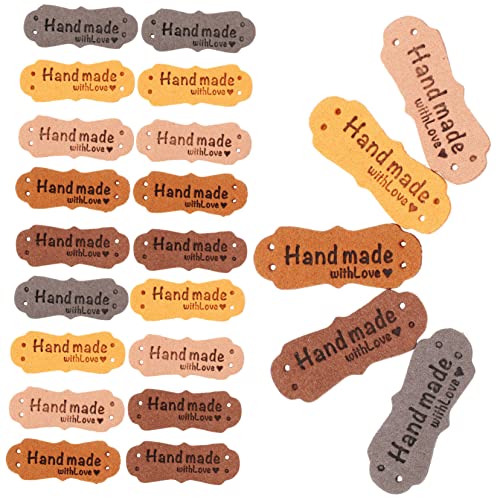 DIYEAH 1 Satz Handmade Leder Etikett Kleidungsetiketten Lederetiketten Für Kleidung Personalisierte Genähte Etiketten Selbst Hutanhänger Für Kleidung Diy-label Für Kleidung 100 Stück von DIYEAH