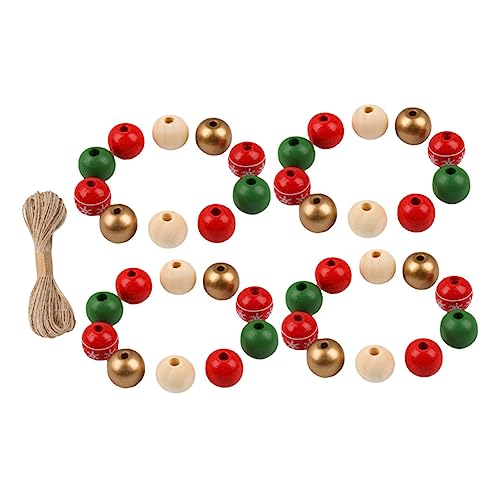 DIYEAH 1 Satz Hanfseil Holzperlen Weihnachtsdekoration Girlande Weihnachten weihnachtsbaumdeko weihnachtsbäume geschmückt lose Perlen für Schmuck handgefertigte Holzperlen hölzern von DIYEAH