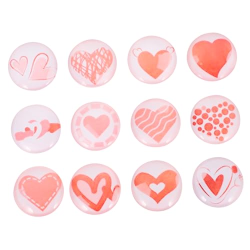 DIYEAH 1 Satz Herzförmige Patches Für Diy Schmuck Cabochons Für Armbänder Und Bastelarbeiten Vielseitige Bastelzubehörteile Für Kreative Projekte 12 Stück von DIYEAH