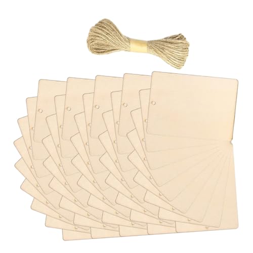 DIYEAH 1 Satz Holzfutteretiketten Holzschild mit Loch DIY Holzschild Bastelholzplatte leeres Holzschild Holzhandwerksvorräte DIY Handwerk hängende Dekore Holz unbehandelt Holz Bastelset von DIYEAH