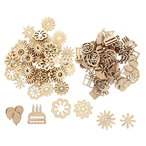 DIYEAH 1 Satz Holzspäne Basteln Geformt Weihnachtsbaum -ornamente Schild Party Klein Basteln Für Bastelmaterial Für Unvollendeter Ausschnitt Graffiti-holzscheiben 100 Stück von DIYEAH