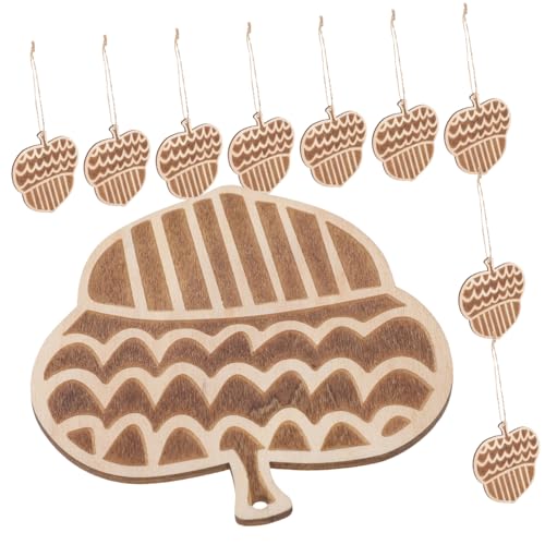 DIYEAH 1 Satz Holzspäne Für Diy Ornament Bastelmaterial Stöcke Basteln Zapfen Leerzeichen Hochzeitsdeko Hochzeitsdeco Unvollendeter Hölzerner Kegelanhänger Unfertige Holzscheiben 10 Stück von DIYEAH