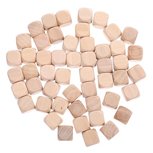 DIYEAH 1 Satz Holzwürfel Mit Sechs Seiten Flecken Einseitig Standard Schüttgut Schmucklos Hühner Holzsteckwürfel Spielewürfel Unfertige Holzblöcke Leere Holzblöcke 50 Stück von DIYEAH