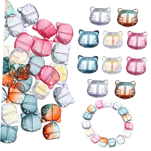 DIYEAH 1 Satz Katzenkopf Perlen Für Diy Armbänder Bunte Glasperlen Mit Löchern Für Langlebige Schmuckperlen Zur Herstellung Von Bezaubernden Armbändern 50 Stück DIYEAH 1 Satz Katzenkopf Perlen Für Diy Armbänder Bunte Glasperlen Mit Löchern Für Langlebige Schmuckperlen Zur Herstellung Von Bezaubernden Armbändern 50 Stück von DIYEAH