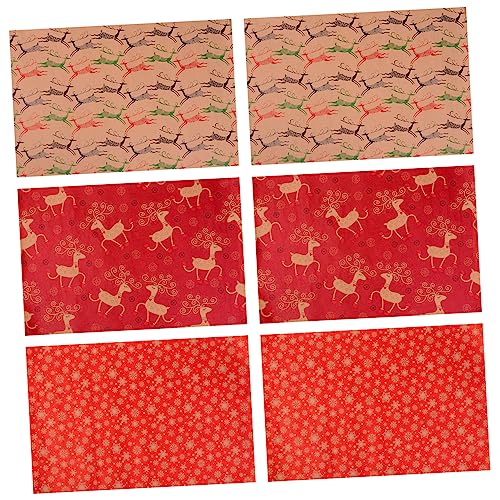 DIYEAH 1 Satz Kraft-geschenkpapier Geschenkpapier Für Weihnachtsverpackungspapier Weihnachtszubehör Geschenkpapier Aus Bastelpapier Paketpapier Packpapier Diy - Kraftpapier 6 Stück von DIYEAH