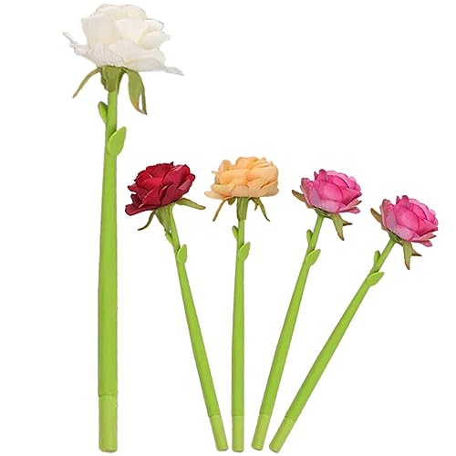 DIYEAH 1 Satz Kreative Blumen Kugelschreiber Simulierte Rosen Design Stifte Für Büro Und Zuhause Schreiben Unterschreiben Für Besondere Anlässe Zufällige Farbe 5 Stück von DIYEAH