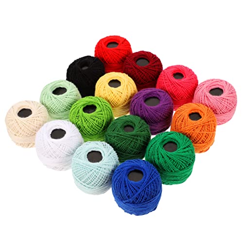 DIYEAH 1 Satz Kreuzstichfaden Nähen Nähgarn Stoff Kreuzen Stickgarne Embroidery Handwerkskunst Dekoration Farbelfarben Dekoring Handgenähter Baumwollfaden Stickfaden Baumwolle 16rollen von DIYEAH