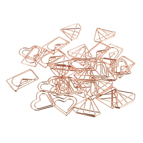 DIYEAH 1 Satz Lesezeichen Büroklammer Lesezeichen Klammer Büroorganisation Bürodeko Büromaterial Glänzend Schule Dokumentieren Clips Kleine Büroklammer Papierclip Metall Golden 30 Stück von DIYEAH