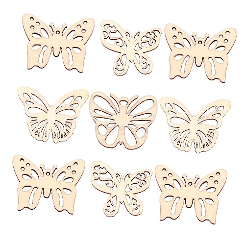 DIYEAH 1 Satz Natürliche Holzscheiben Diy Schmetterlingsform Holzchips Für Bastelarbeiten Für Kreative Projekte Hochzeiten Und Dekorationen 100 Stück von DIYEAH