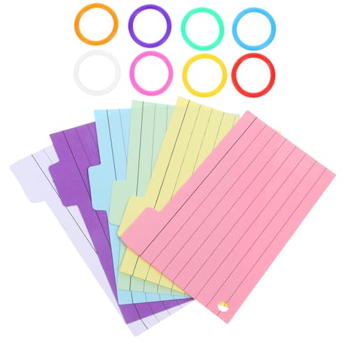 DIYEAH 1 Satz Notizbuch Karteikartenteiler Schmucklos Notizkarten Mit Ringen Karteikarten Mit Ring Büro Karteikarten Weiß Karteikarten Zum Lernen Notizen Karteikarten Leer Spiral- Papier von DIYEAH