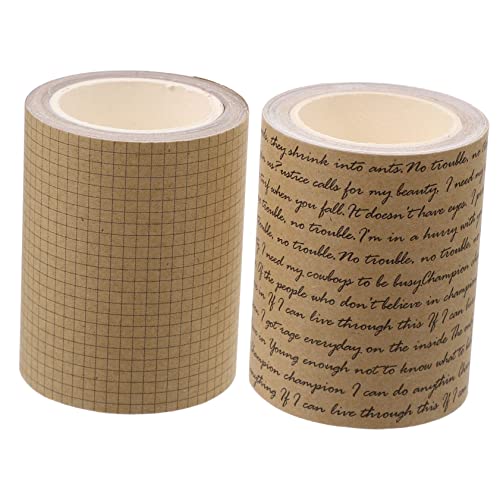 DIYEAH 1 Satz Papier Klebeband Dekorativ Milchband Braunes Papierband Bedruckte Klebebänder Mehrzweckband Sammelklebeband Papierklebebänder Selber Machen Diy Klebeband Kraftpapier 2rollen von DIYEAH