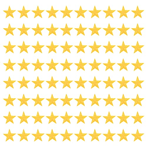 DIYEAH 1 Satz Pentagramm-patch Bestickt Flicken Für Bekleidung Sternenflecken Aufnäher Set Aufnäher Für Jeans Aufkleber Flicken Aufbügeln Flicken Für Kleidung Polyester Yellow 80 Stück von DIYEAH