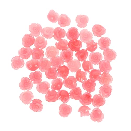 DIYEAH 1 Satz Rosa Muschelperlen Schmuckzubehör Rose Zum Basteln DIY Perlenzubehör Natürliche Herzkristalle Armbänder DIY Schmuckperlen Perlenkappen Anhänger 50 Stück von DIYEAH