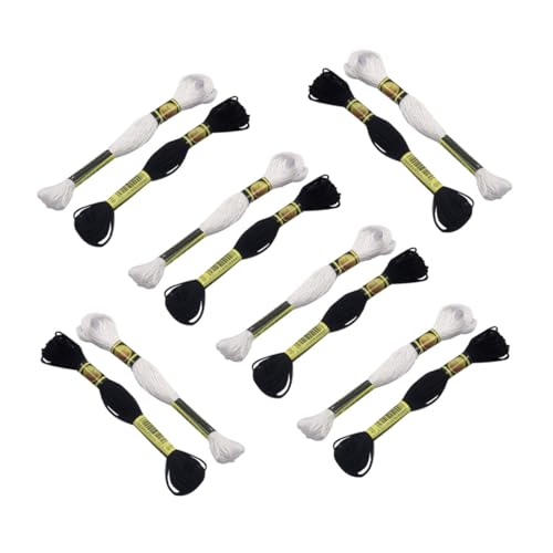 DIYEAH 1 Satz Schwarz-weiß-kreuz Stich Faden Kreuzstich Nähgarn Faden Zum Nähen Embroidery Thread Sewing Accessories Praktisches Stickgarn Nähzubehör Für Den Haushalt Polyester 24 Stück von DIYEAH