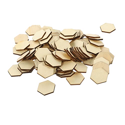 DIYEAH 1 Satz Sechseckige Holzspäne Wohnaccessoires Hexagon Wohnkultur Kunsthandwerk Home Akzente Leere Quadratische Holzausschnitte Unfertige Holzscheiben Hölzern 100 Stück von DIYEAH