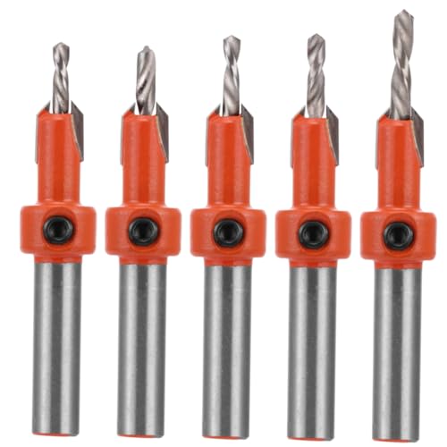 DIYEAH 1 Satz Senkbohrer Versenken Holzbearbeitung Fase Schalter Schlüssel Senkerbohrer Countersink Kammernbohrer Hochgeschwindigkeitsstahl Orange 5 Stück von DIYEAH