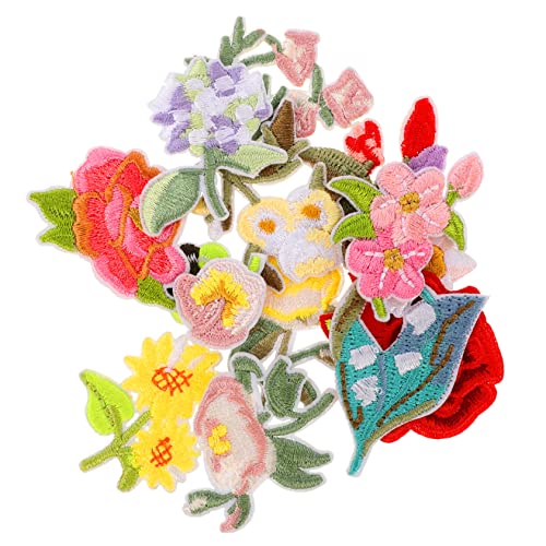 DIYEAH 1 Satz Stickerei Kleidungsflicken Bestickt Stich Dekorativ Blumenapplikation Flicken Für Jacken Blumen- Flicken Für Kleidung Kleiderflicken Selber Machen Hallo Patch Stoff 14 Stück von DIYEAH