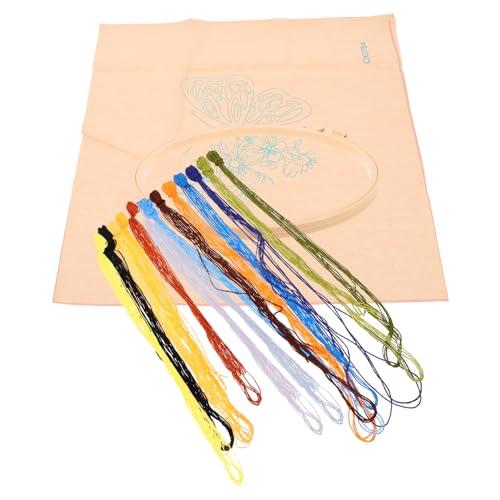 DIYEAH 1 Satz Stickmaterialpaket Herstellung Stickfaden praktische Sticksets Stickpackungen für zu Hause Sticksets für Anfänger für Erwachsene Stickkits für Anfänger Polyesterfaden von DIYEAH