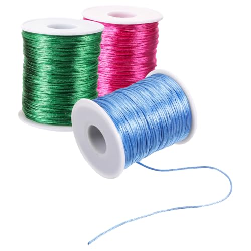 DIYEAH 1 Satz Strickfaden Häkelgarn Stricken Häkelfaden Farbig Faden Zum Basteln Häkelgarn Zum Häkeln Dicker Faden Zum Häkeln Makramee-schnur Occhi-faden Polyester 3rollen von DIYEAH