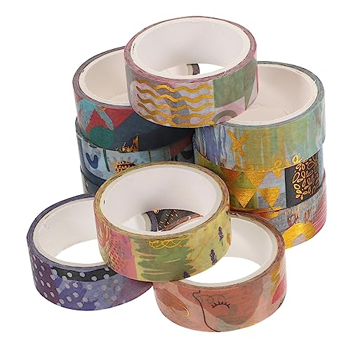 DIYEAH 1 Satz Taschendekorband Bastelpapierband Zeitschrift Streifen Kunst Herstellung Handkontenbänder Dekoratives Klebeband Für Einklebebuch Geschenkbänder Japanisches Papier 10 Rollen von DIYEAH