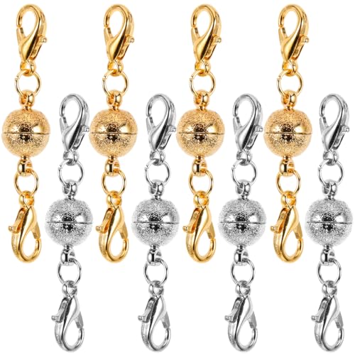 DIYEAH 1 Satz Teiliges Magnetverschluss Für Schmuck Diy Magnetverschlüsse Für Armbänder Und Runde Form Gold Und Silber Für Kreative Schmuckherstellung 8 Stück von DIYEAH