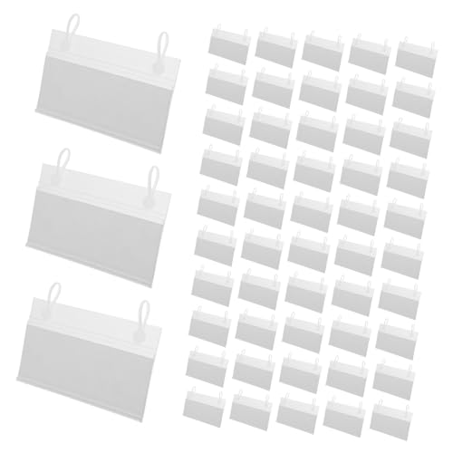 DIYEAH 1 Satz Transparenter Etikettenhalter mit Schnappverschluss für Preisschilder Transparente Halter Weiße Papierstücke für Supermärkte Geschäfte und Lagerstätten von DIYEAH