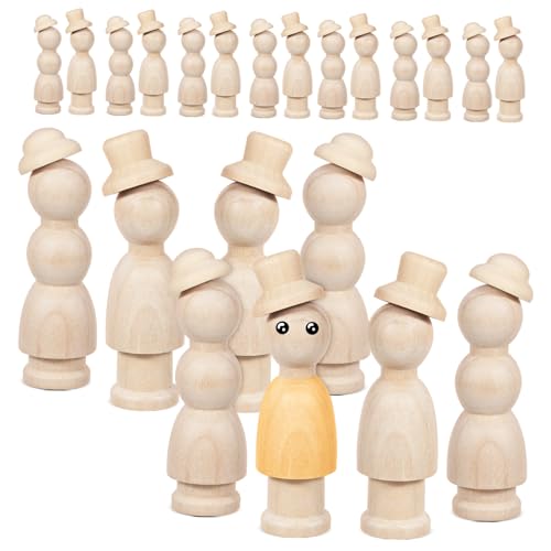 DIYEAH 1 Satz Unbemalte Holzfiguren Peg Dolls für Bastelprojekte Vielseitig Einsetzbar für Puppenhaus Dekoration und Malen Sicher und Langlebig für Kreative Gestaltung DIYEAH 1 Satz Unbemalte Holzfiguren Peg Dolls für Bastelprojekte Vielseitig Einsetzbar für Puppenhaus Dekoration und Malen Sicher und Langlebig für Kreative Gestaltung von DIYEAH