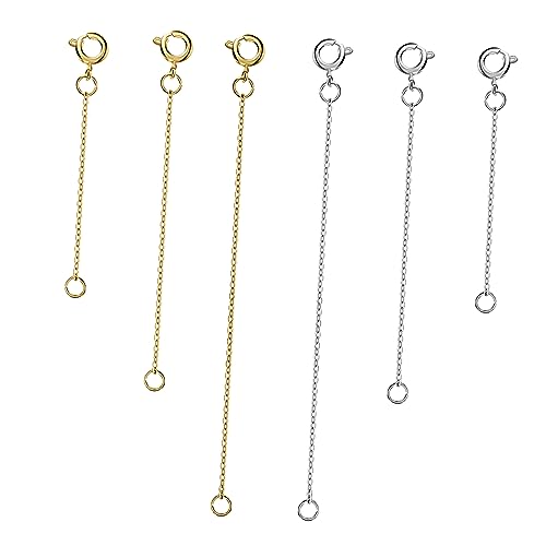DIYEAH 1 Satz Verlängerungskette Herstellung Lang Schließungen Halskette Extender Armbänder Schmuck Verschlüsse Größe Goldkette Frauen Kettenverlängerung S925 Silber 6 Stück DIYEAH 1 Satz Verlängerungskette Herstellung Lang Schließungen Halskette Extender Armbänder Schmuck Verschlüsse Größe Goldkette Frauen Kettenverlängerung S925 Silber 6 Stück von DIYEAH