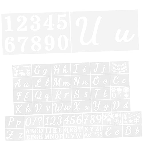 DIYEAH 1 Satz Vorlage für Buchstaben schablonen für airbrush wandverkleidung schriftschablonen cadfi Schablonen zum Malen Kalligraphie Brief Wanddekoration Alphabettafel das Haustier Weiß von DIYEAH
