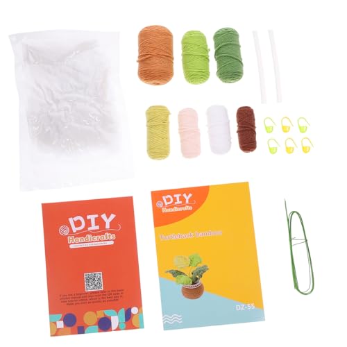 DIYEAH 1 Satz Webenstopfmaterialbeutel Pflanzen Anlage Bausatz Häkeln Drinnen Hochzeit Gehäkelte Ornamente Häkelzubehör Handgemachte Häkelblume Gehäkelter Blumentopf Garn von DIYEAH