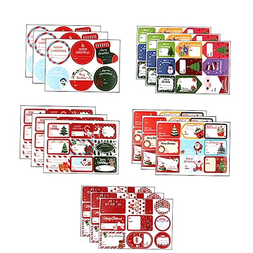 DIYEAH 1 Satz Weihnachtsaufkleber Wickeln Weihnachtsbeutel Aufkleber Buchstabenaufkleber Kreis Geschenkpapier Aufkleber Kratzen Planer-aufkleber Lesezeichen Briefe Kupferplatte 15 Stück von DIYEAH
