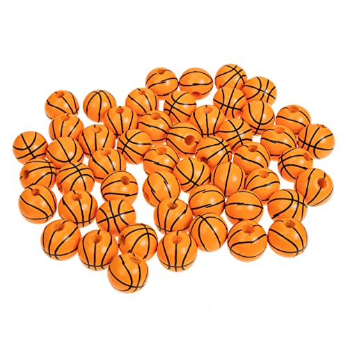 DIYEAH 1 Satz Zarte Holzperlen Des Deckels Basketbälle Spacer Perlen Korb Ball Schmuck Lose Perlen DIY Lose Perlen DIY Anhänger Holzperle Basketball Lose Perlen Schokolade Holz 50 Stück von DIYEAH