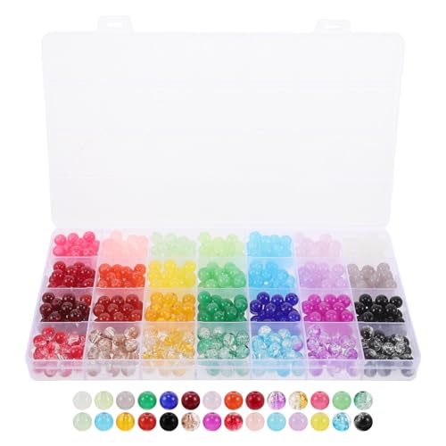 DIYEAH 1 Schachtel 8 mm runde Glasperlen, Sortiment mehrfarbiger Kristallperlen für handgefertigten Schmuck, Armbandherstellung, DIY-Bastelbedarf DIYEAH 1 Schachtel 8 mm runde Glasperlen, Sortiment mehrfarbiger Kristallperlen für handgefertigten Schmuck, Armbandherstellung, DIY-Bastelbedarf von DIYEAH