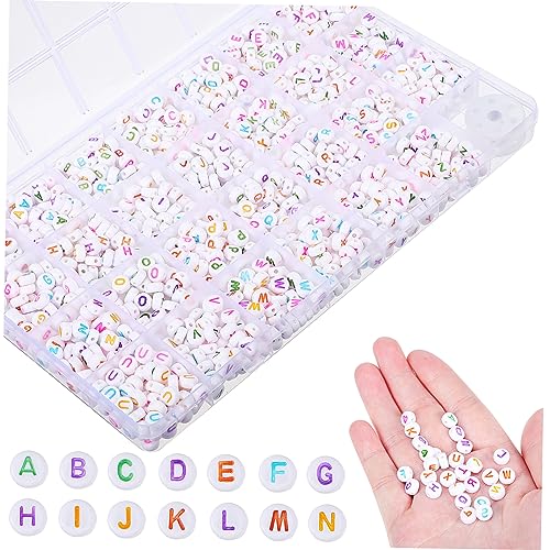 DIYEAH 1 Schachtel Alphabet-Perlen Schmuck Perlenbrief Reiz Perlen für Armbänder Farbe Buchstabenperlen-Set Briefperlen kleine Buchstabenperlen Buchstabenperlen-Kit Lose Perlen Acryl Bunt von DIYEAH