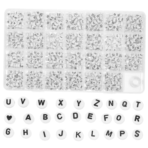 DIYEAH 1 Schachtel Diy Buchstabenperlen Alphabetperlen für Armbänder und Schmuckherstellung für Bastelprojekte und Handarbeiten von DIYEAH