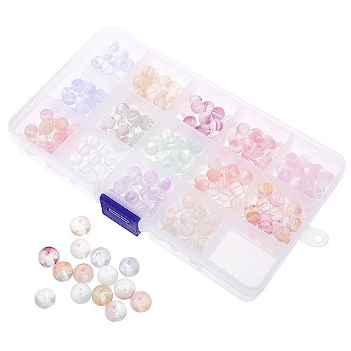 DIYEAH 1 Schachtel Glasperlen Set für Schmuckherstellung Runde Diy Perlen für Armbänder und Halsketten Langlebige und Bruchsichere Glasperlen Transparent mit Farbverlauf für Kreative von DIYEAH