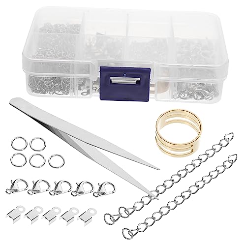 DIYEAH 1 Schachtel Lobster Claw Clasps mit Sprungringen und Kordelendkappen Fach Box für Schmuckherstellung für Armbänder und Langlebig und Hautfreundlich Perfektes Zubehör für DIY von DIYEAH