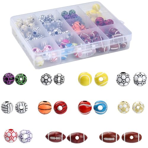DIYEAH 1 Schachtel Lose Perlen zum Thema Sport Disco-Kugel-Perlen Sportperlen für Armbänder Fußball-Charms dekorative Kästen mit Deckel armband DIY perlen Acrylperlen zum Selbermachen DIYEAH 1 Schachtel Lose Perlen zum Thema Sport Disco-Kugel-Perlen Sportperlen für Armbänder Fußball-Charms dekorative Kästen mit Deckel armband DIY perlen Acrylperlen zum Selbermachen von DIYEAH