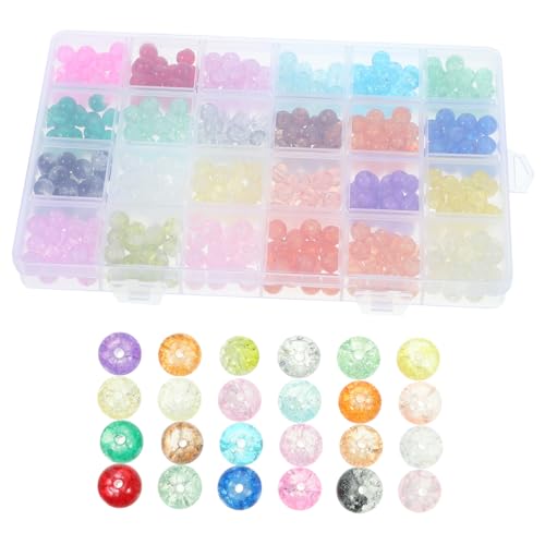 DIYEAH 1 Schachtel Teiliges Spacer Beads für Schmuckherstellung Facettierte Glasperlen mit Crackle Lose Perlen für Diy Armbänder und Halsketten Vielseitige Bastelperlen für Erwachsene von DIYEAH