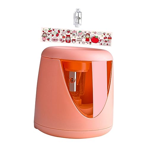 DIYEAH 1 Set Automatischer Bleistiftspitzer Druckbleistifte Elektrische Kinderheizungen Handgeführte Manuelle Liner Pastellspitzer Apple Toga Mini Messerspitzer Schulbedarf Rosa Abs von DIYEAH