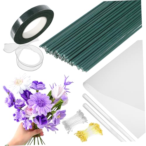 DIYEAH 1 Set Blumensträuße Aus Draht: Zubehör Für Künstliche Blumenarrangements Für Floristenkränze Und Diy-projekte Mit Band Und Klebeband von DIYEAH