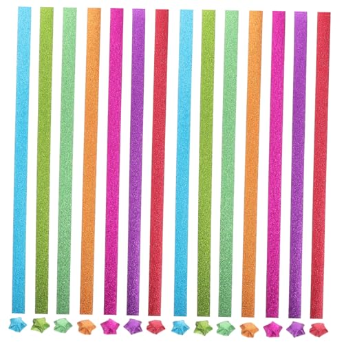 DIYEAH 1 Set Dekoratives Glitzer-origami-papier-set, Stern-faltstreifen in Verschiedenen Farben Für Kreative Diy-projekte, Scrapbooking Und Festliches Basteln von DIYEAH