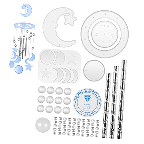 DIYEAH 1 Set Windspielform DIY Zubehör Glockenspiele Fenster Flüssigkeit Künstliches Kit Produktherstellung Pflanzenpinzette Schlüsselanhänger Elektrische Silikon von DIYEAH